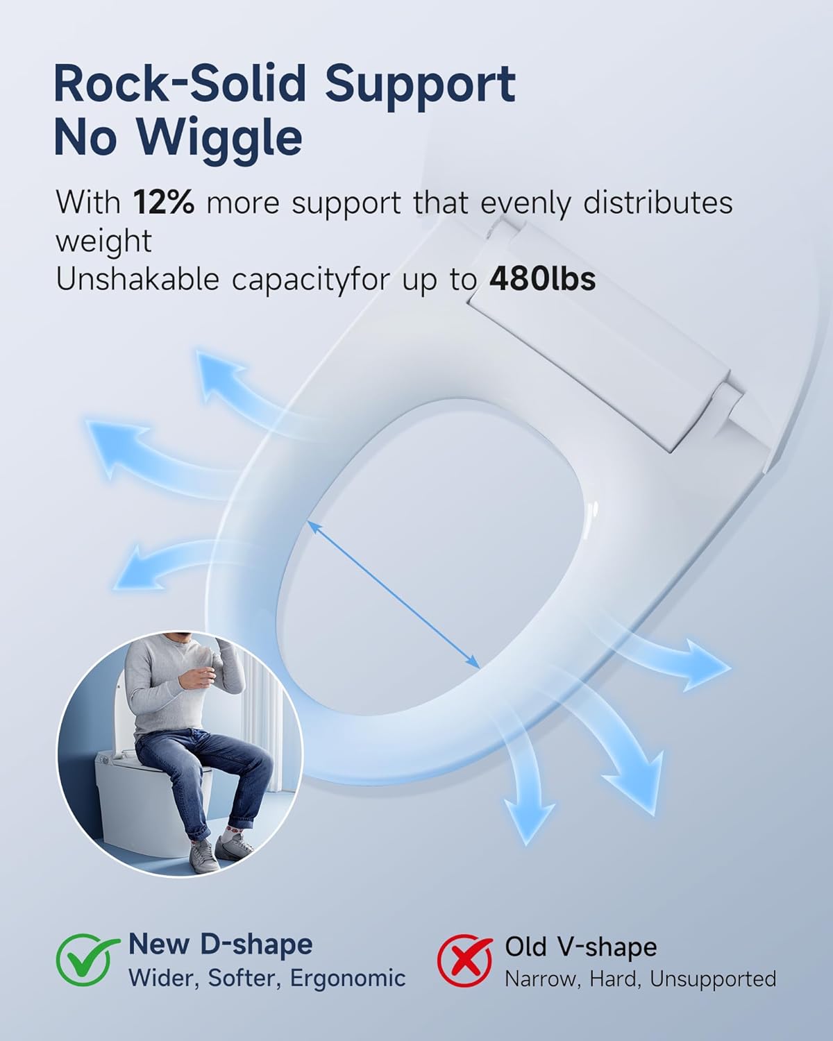 HOROW HR-T30 Non-Electric Bidet Toilet, Tankless Toilet with ADA Chair Height, 1.0GPF and Powerful Flush, Skirted One Piece Toilet for Bathroom, 12' Rough in