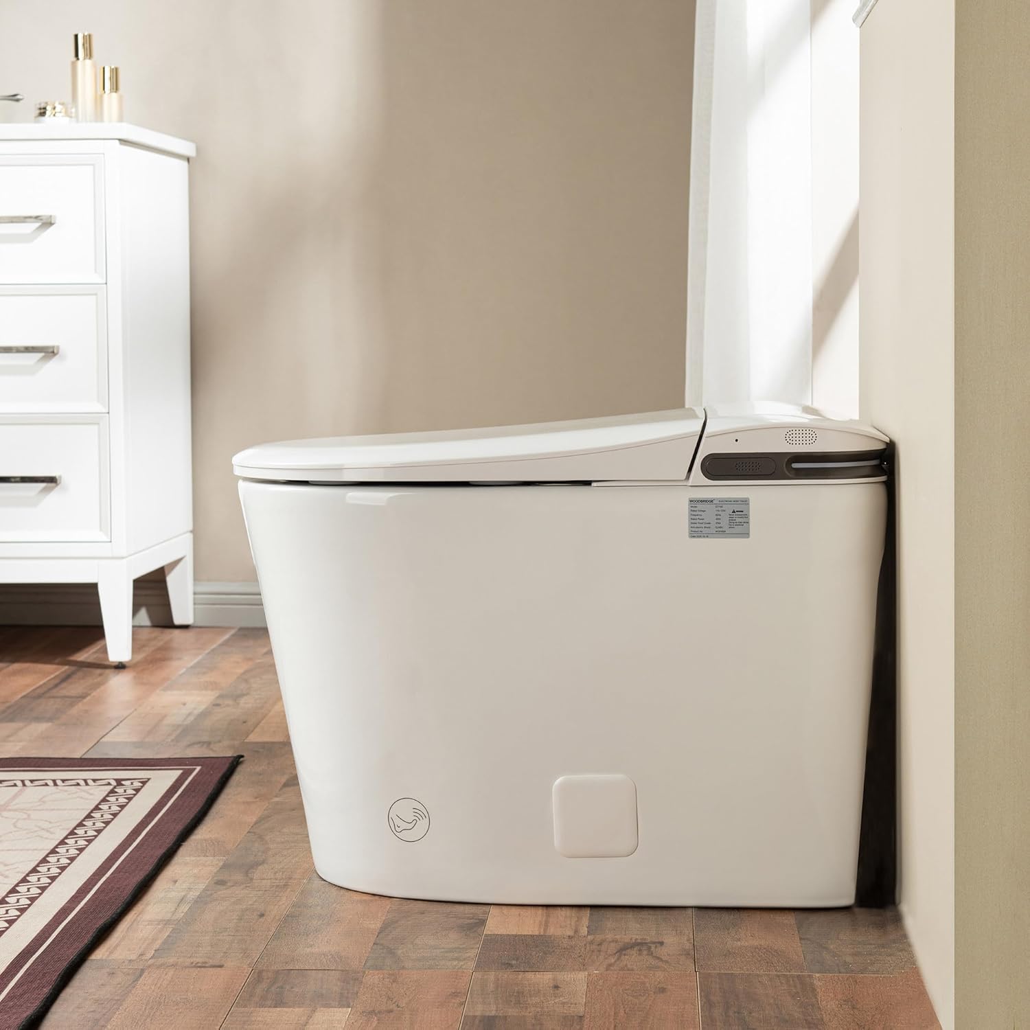 WOODBRIDGE GT100 Smart Toilet,Auto Open/Close Lid, Foot Sensor,Auto Flush, Heated Seat & Fragrance System, ADA Height, Easy Installation, without Bidet