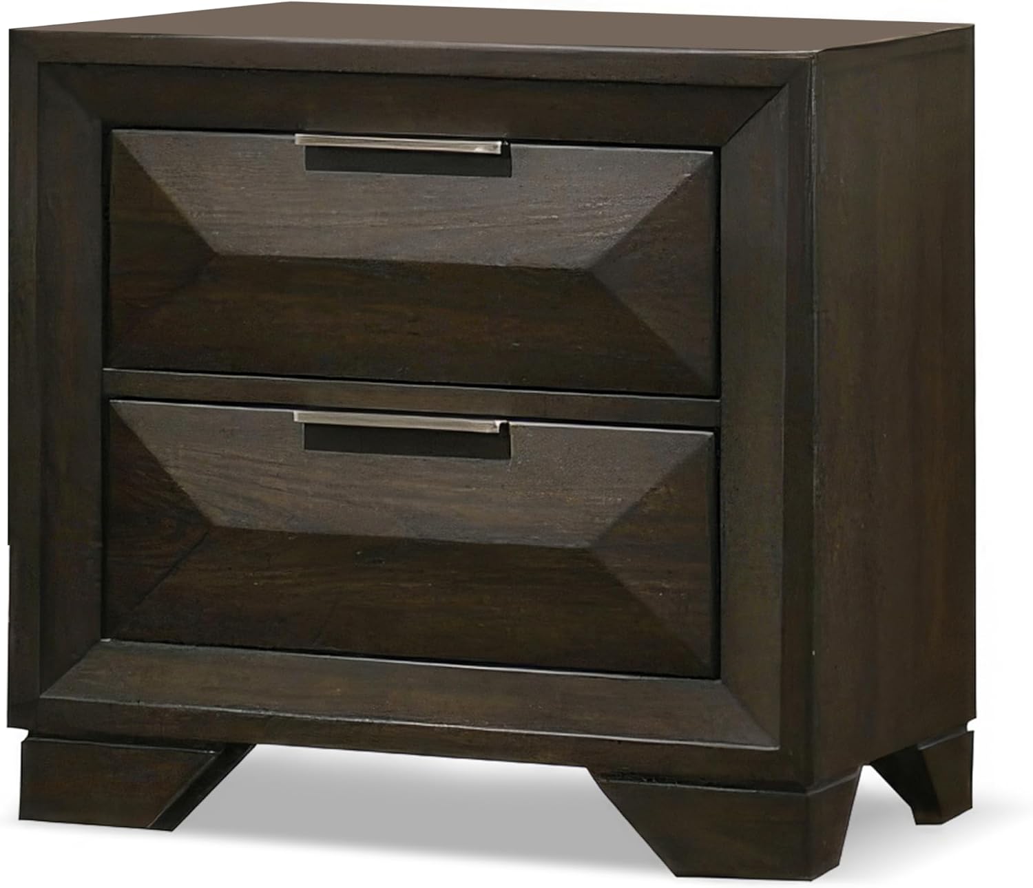 Furniture of America Wanden Solid Wood 5-Piece Bedroom Set, King-Size Bed with Vertical Faceted Headboard and Footboard, Beveled Bracketed Feet, Box Spring Needed, Espresso