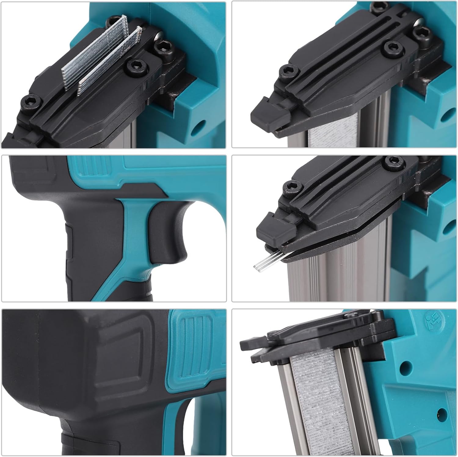 Cordless Nailing Machine with 2000mAh Batteries x 2, 60 Shots/min, Brushless Motor, Brad Nailer for Home Renovation Indoor Use, 2 in 1 Cordless Brad Nailer and (US Plug 100‑240V)