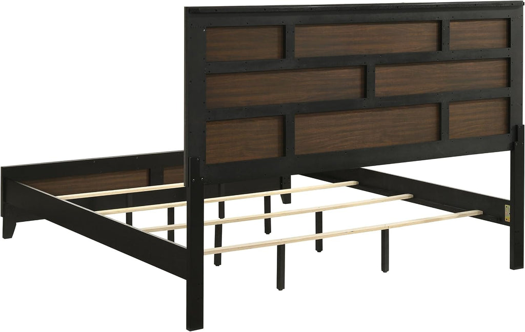 Coaster Home Furnishings - Watson - Wood - 5-Piece Bedroom Set with Panel Headboard and Groove Details - Bedroom - Eastern King Size - Gray Oak - 212421KE-S5