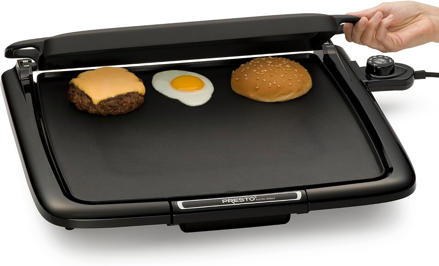 Presto 07023, Cool-touch electric Griddle/Warmer Plus & 19' X 15' 07073 Electric Tilt-N-fold Griddle, 19', Black