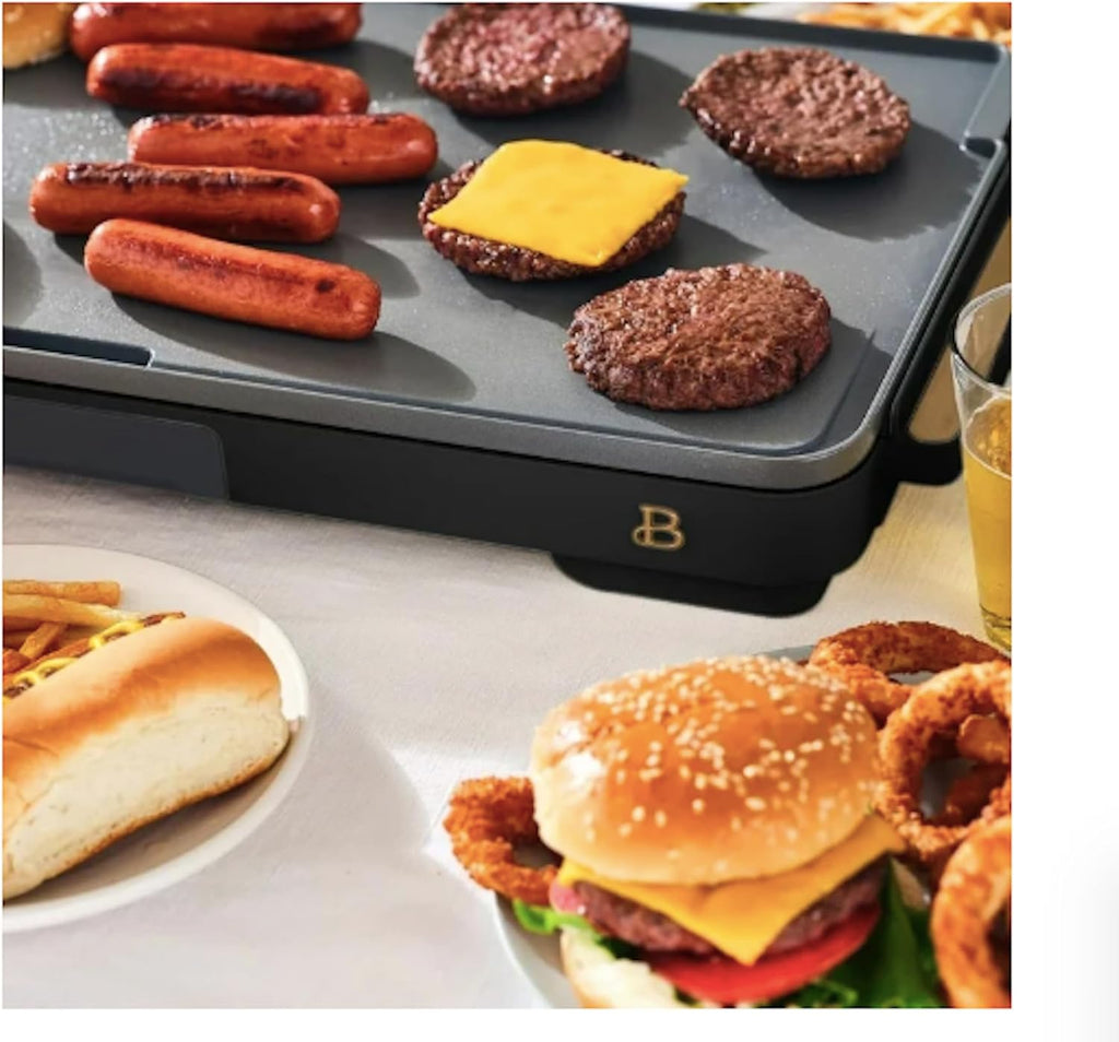 Stunning XL Electric Griddle 12' x 22,' Non-stick (Black)