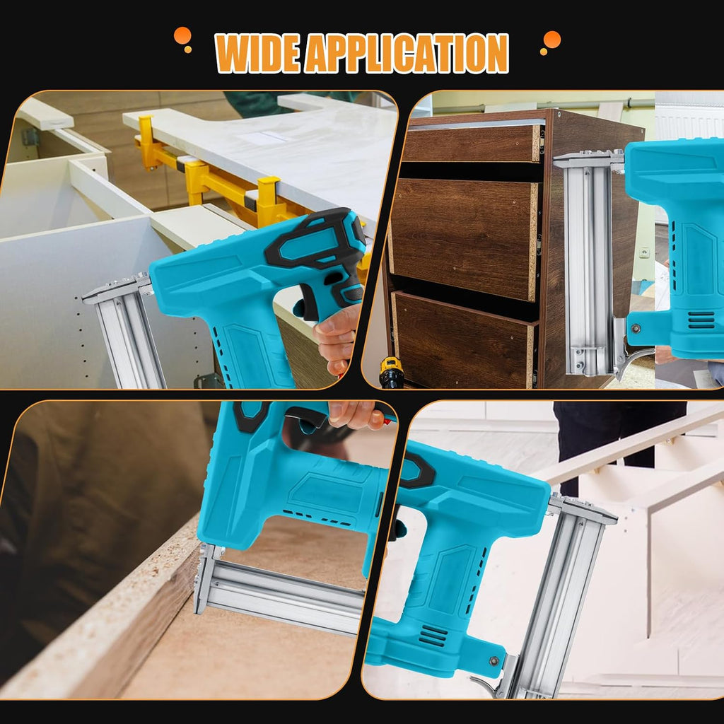 JOJOCY 18 Gauge Cordless Brad Nailer, 2-in-1 Battery Powered Stapler/Nail Gun, Drives 2' Nails for Upholstery & Woodworking (Tool Only) (for MAK-ITA 18V)