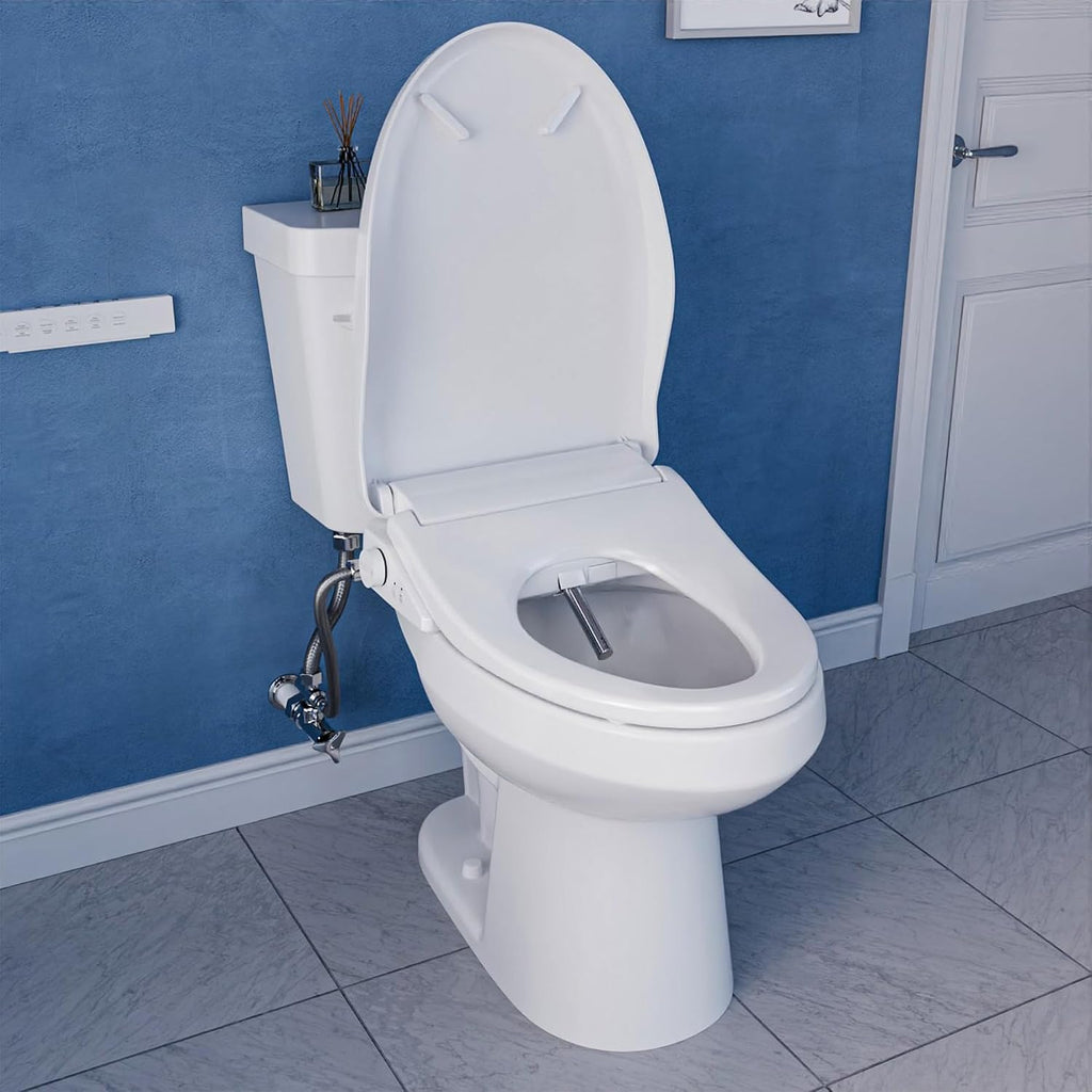 ANZZI Smart Bidet Seat with Heated Seat, Warm Water, Rear and Lady Wash, Air Dryer, Self Cleaning Nozzle, and Wireless Remote