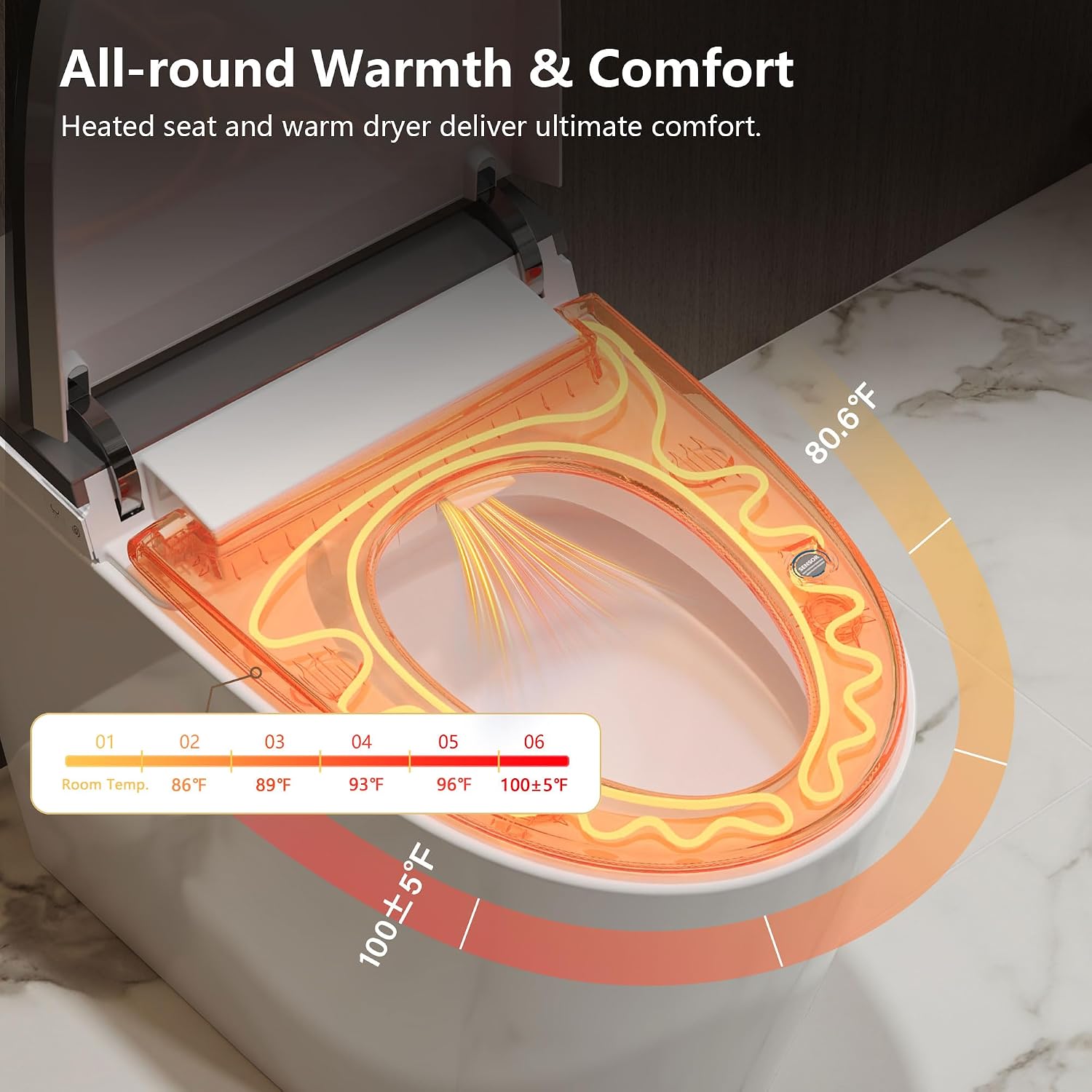 DeerValley Smart Toilet with Bidet Built in, Voice Control, Spa Wash, Auto Open/Close, Pump Assisted, Water Filter, Foam Shield, Dryer, Deodorization, ADA Height Japanese One-Piece Toilet for Bathroom