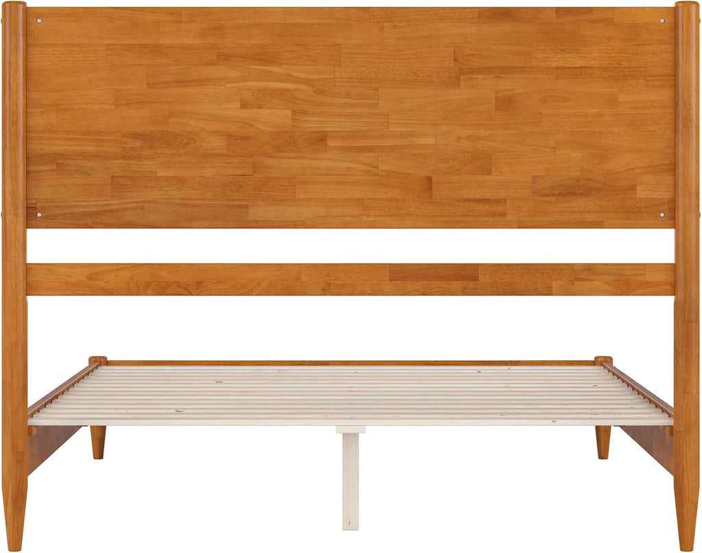 AFI, Pasadena Queen Solid Wood Low Profile Platform Bed, Light Toffee