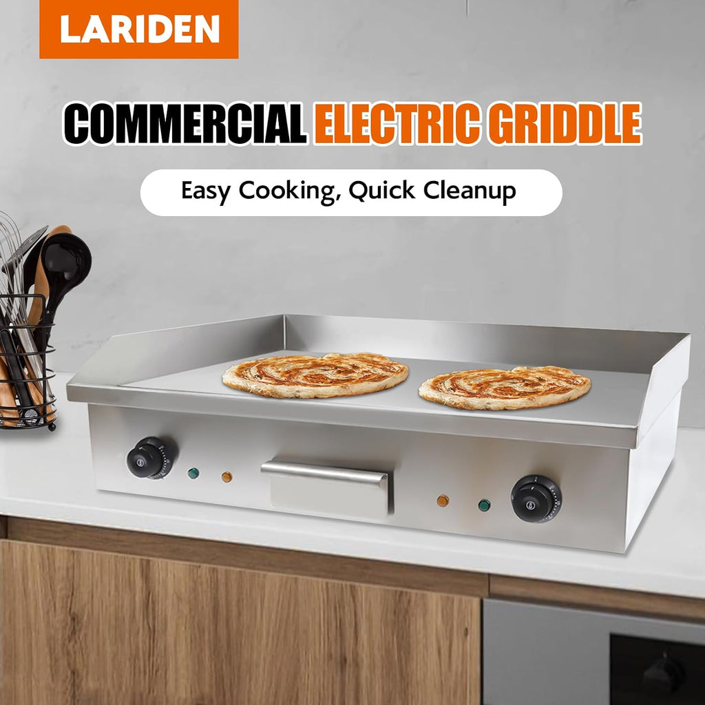 28'Commercial Electric Griddle, 3000W Countertop Flat Top Griddle, 110V Non-Stick Commercial Restaurant Grill Stainless Steel Body, 122-572℉ Adjustable Temp Control for Restaurant Kitchen