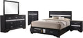 Coaster Home Furnishings Miranda Contemporary 5-Piece Bedroom Set Eastern King Size Storage Panel Bed Frame 50-inch Headboard Black 206361KE-S5