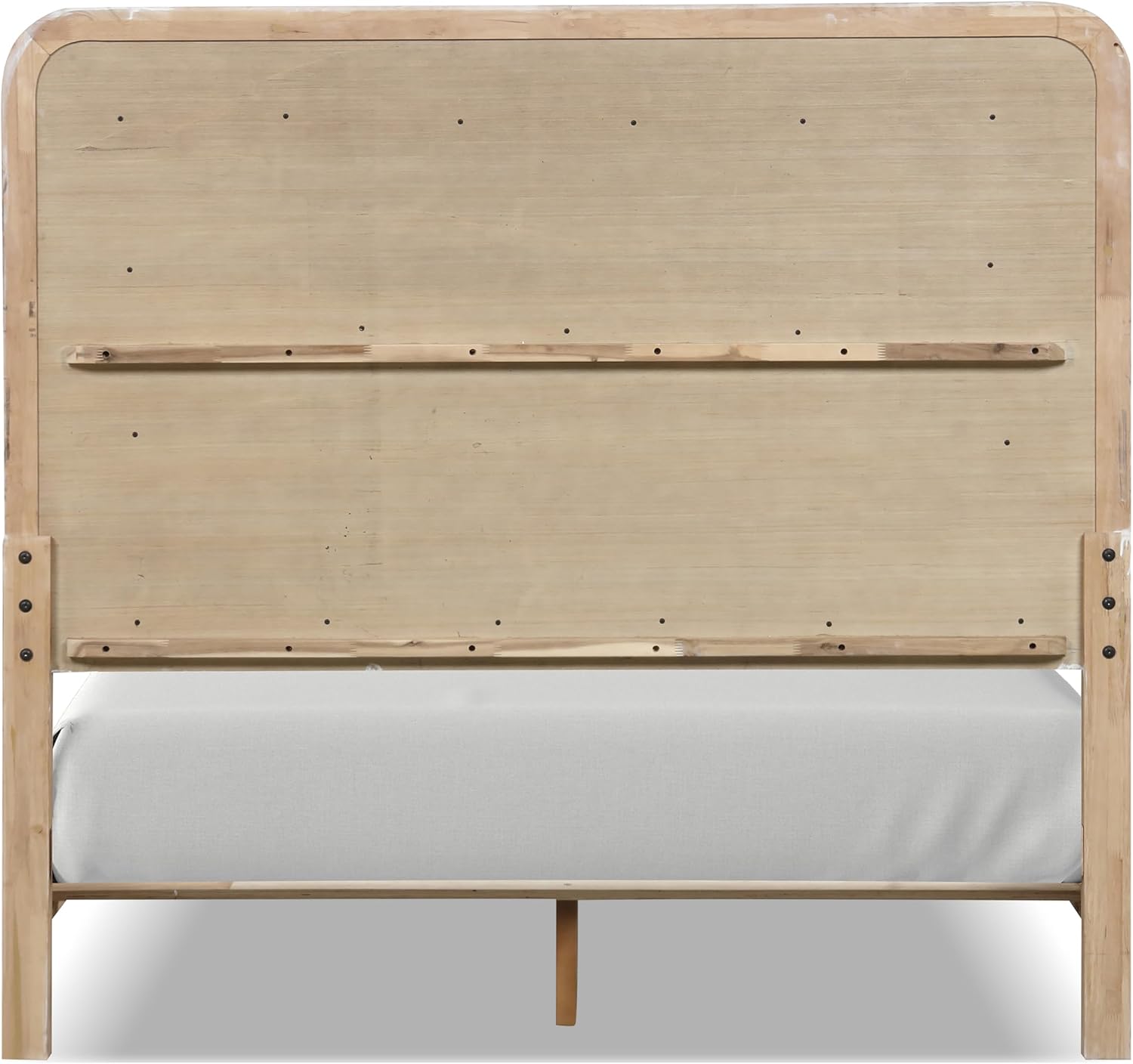 Furniture of America Verena Boho Solid Wood 3-Piece Bedroom Set with Padded Headboard Bed, Metal Side Glide, Finger Pulls on Nightstand and Chest, Box Spring Needed, Queen, Natural
