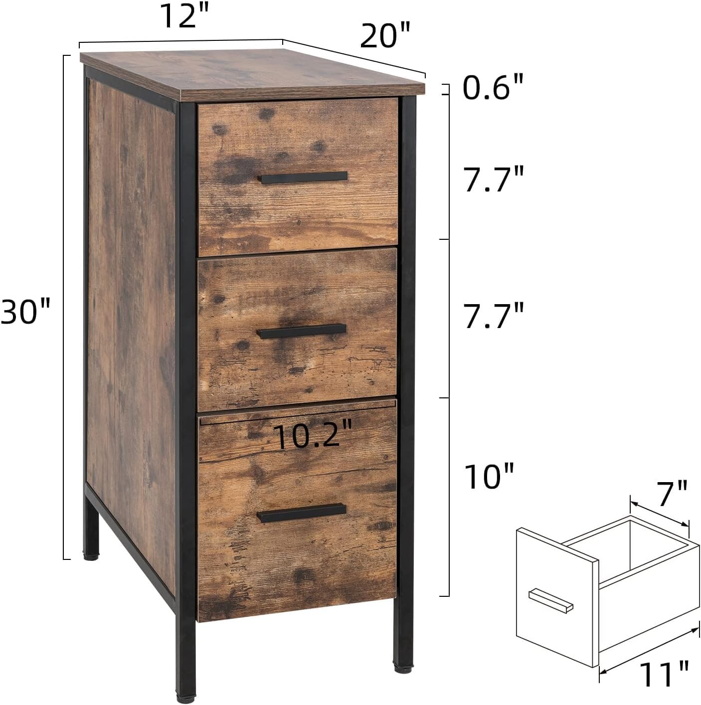 UEV 42' Rustic Brown Bathroom Vanity with Sink Combo,Industrial Iron Frame Bathroom Cabinet Sets with 3 Drawers Side Cabinet,Modern Artistic Ceramic Vessel Sink(031WH)