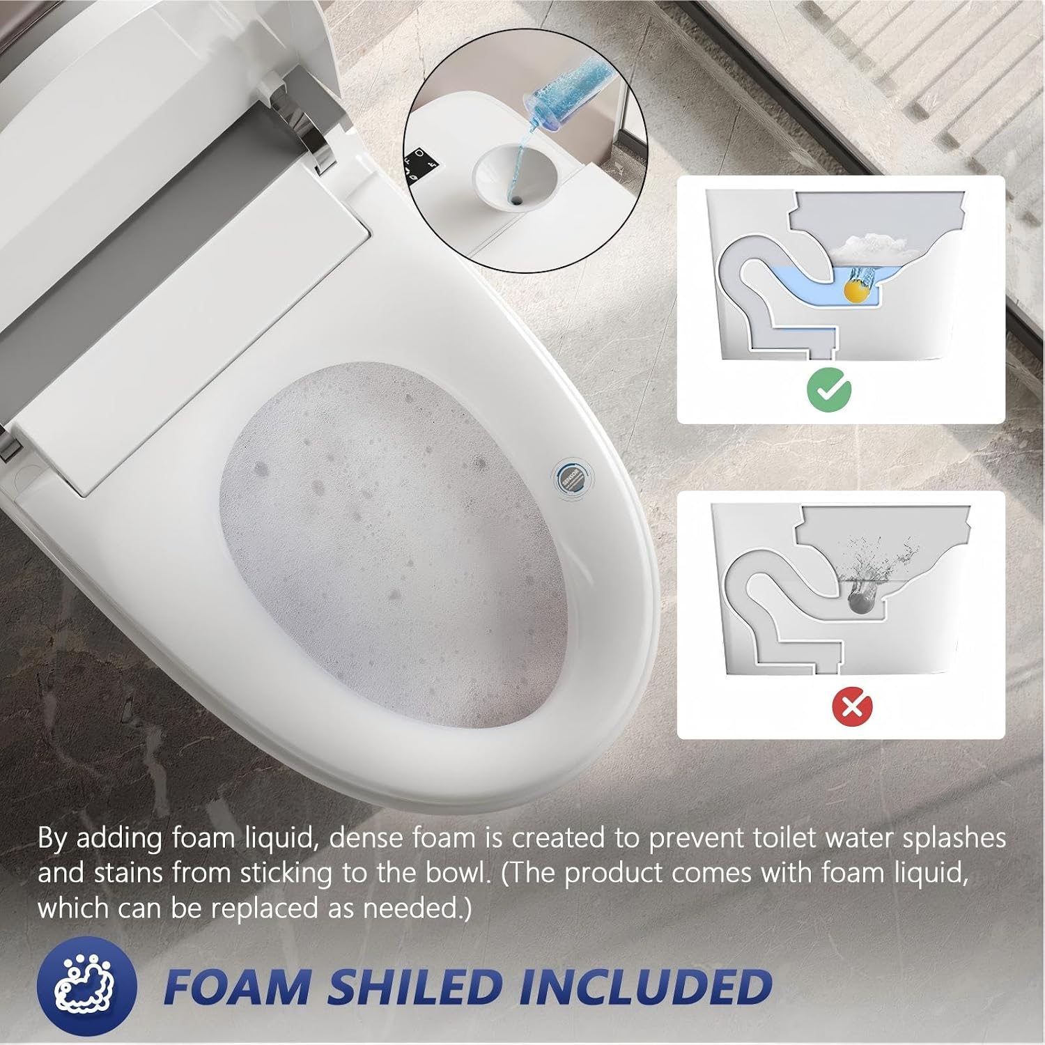 DeerValley Smart Toilet with Bidet Built in, One Piece Bidet Toilet with Auto Open/Close, Water Filter, Foam Shield, Pump Assisted, Elongated Seat, Dryer, Deodorizing, ADA Height for Modern Smart Home