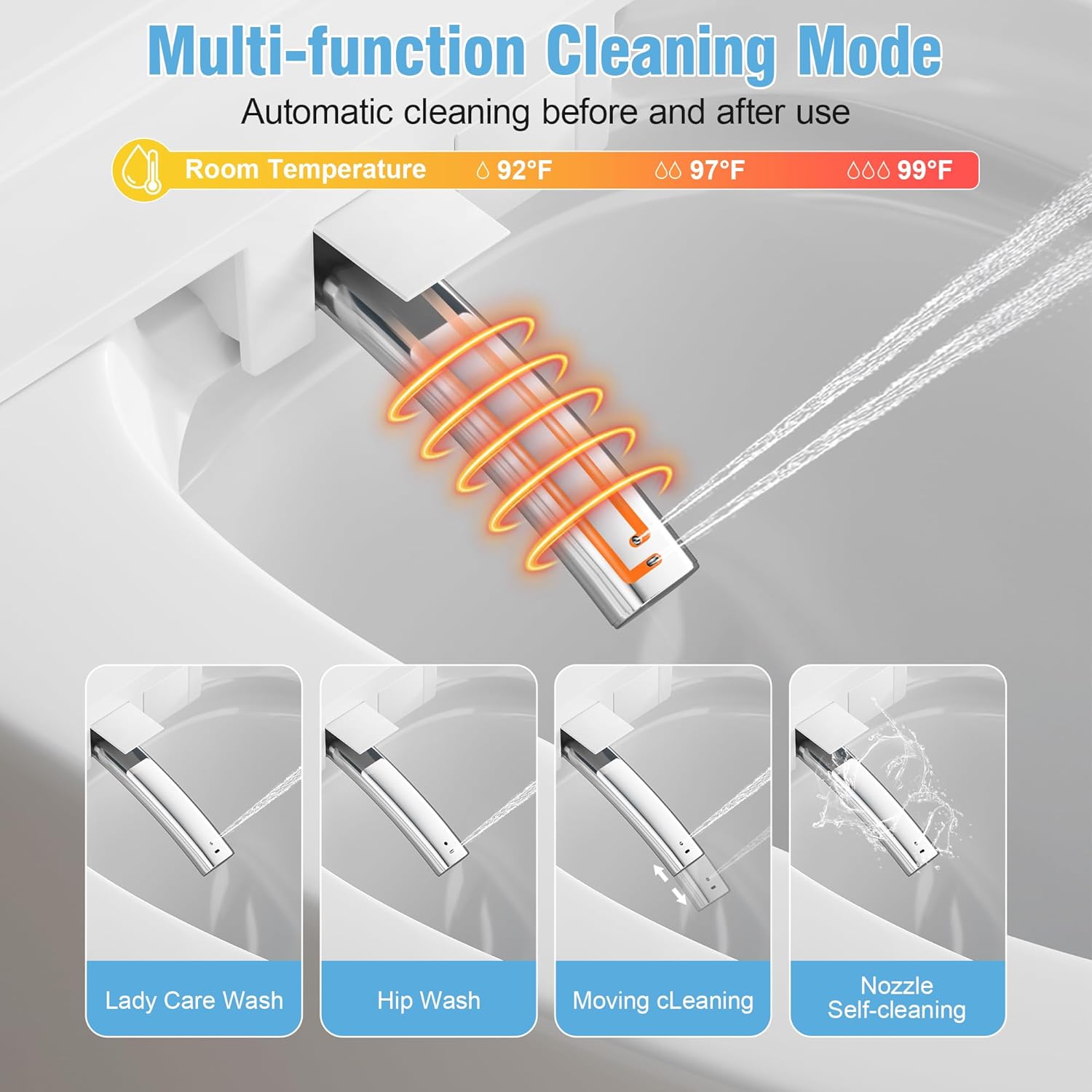 Luxury Smart Toilet, Elongated One Piece Toilet with Heated Seat, Dryer, Auto-Lift Lid, Soft Close, Electric Tankless Bidet Toilets for Bathroom with Siphon Dual Flush 0.8/1.2 GPF, MAP 1000g