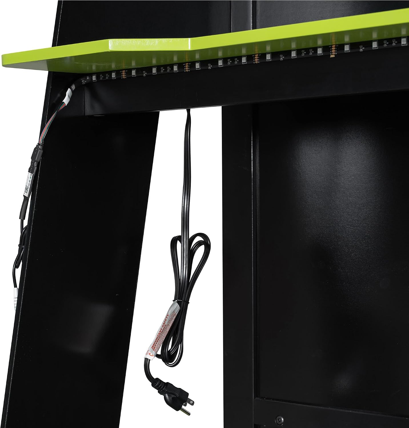 Bellemave Gaming Loft Bed with Desk and Lights, Twin Loft Bed with Storage Shelves and Work Station, Wood Loft Bed Frame for Kids, Boys, Girls, Teens, No Spring Box Needed & Dedicated Style, Green