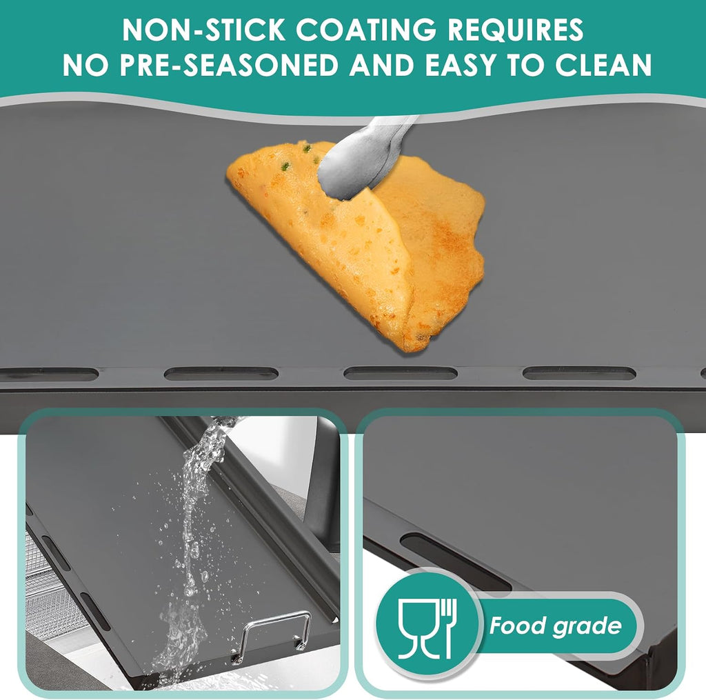SafBbcue 6789 Full Size Griddle for Weber Genesis II 400 Griddle Insert Flat Top Grill Insert for Weber GS4 Genesis II 400 Grill Parts E410 S410 E435 S435 E440 Carbon Steel