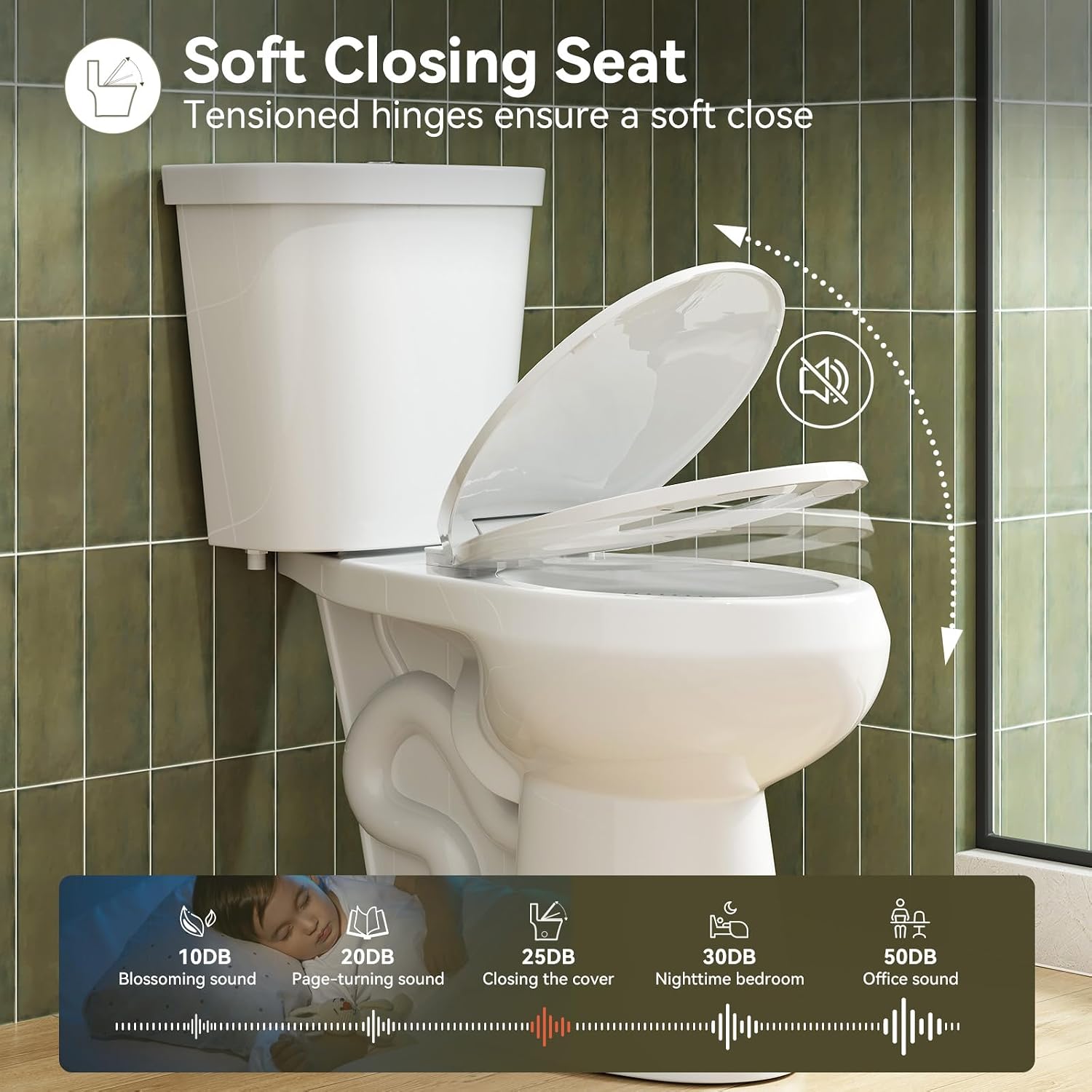 HOROW 17 Inch High Round Toilet with ADA Chair Height, Two Piece Toilet with 1.1/1.6 GPF Dual Flush, MAP 1000g, Extra Tall Bowl for Tall Person & Seniors, HR-R17D