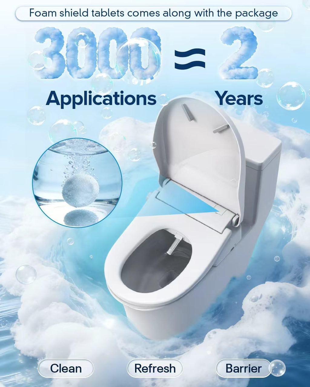 iliD Bidet Toilet Seat, Foam Shield Bidet Seat, Heated Toilet Seat Elongated, Instant Warm Water & Dryer, Front Wash & Rear Wash, User Mode, Remote Control, Self-Clean Nozzle, ECO Silent Night Child