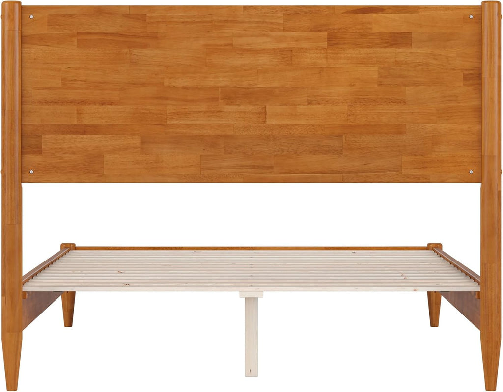 AFI, Pasadena Full Solid Wood Low Profile Platform Bed, Light Toffee