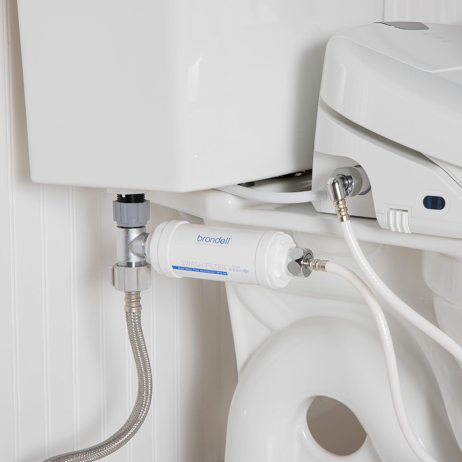 Brondell SWF44 Swash Bidet Filter and Non-Electric Swash Seat for Round Toilets Bundle –Premium Carbon Filtration, Dual Nozzle System, Easy Installation