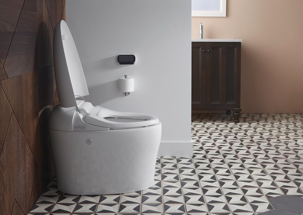 KOHLER 77780-0 Karing Smart Toilet with Bidet Built In, Auto Open & Close, One-Piece Elongated Smart Bidet Toilet with Heated Seat, 1.08 GPF, White