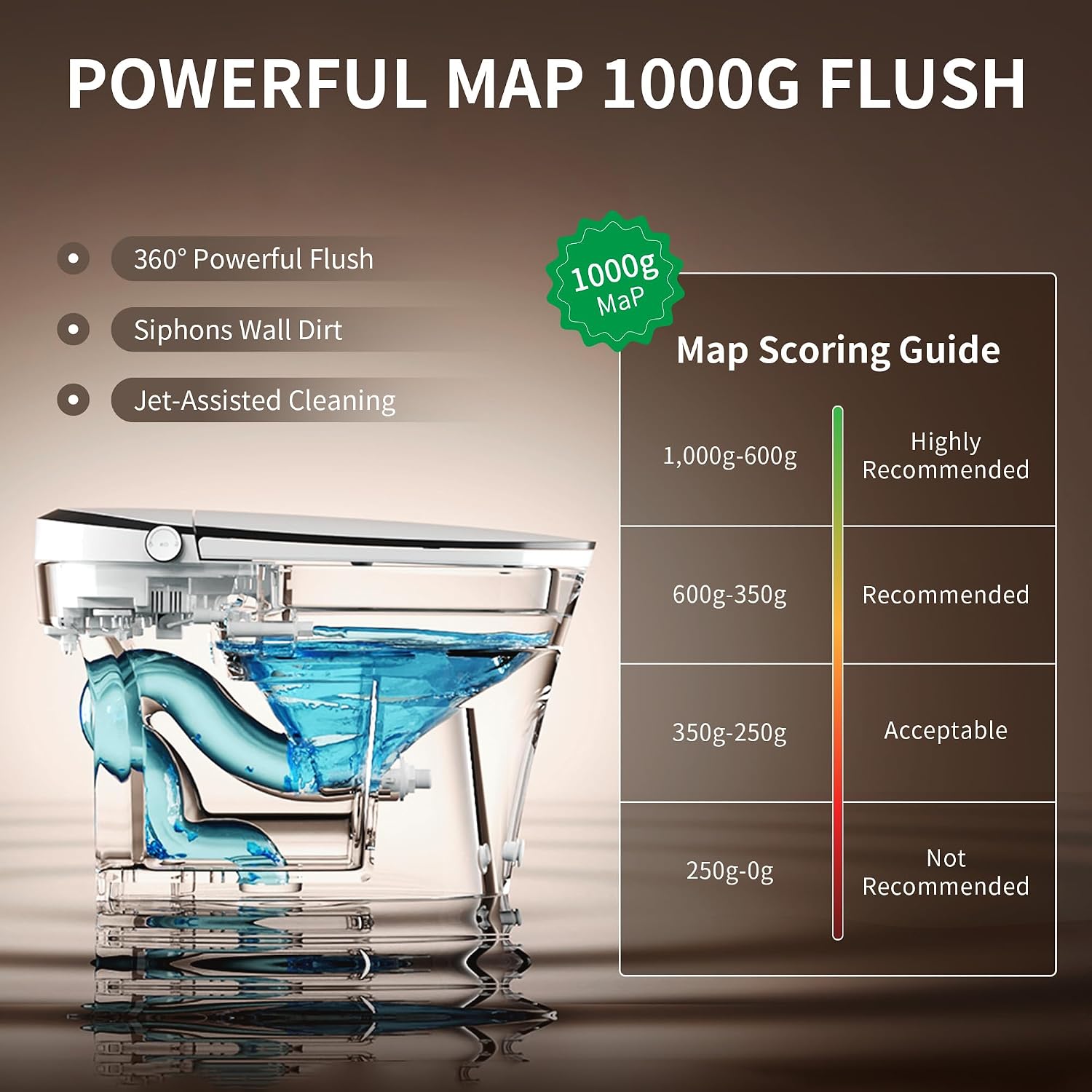 DeerValley Smart Toilet One Piece Tankless Toilets with Bidet Built in 1.28GPF Auto Flush Foot Kick Blackout Flush Warm Water and Air Dryer Heated Seat Remote Control 10' Rough-In Options - DV-1S0019R