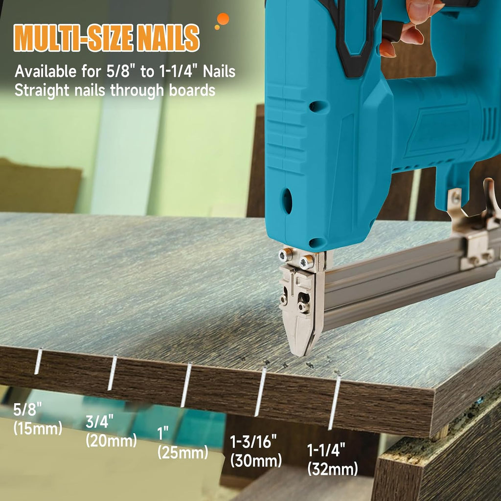 JOJOCY 18 Gauge Cordless Brad Nailer, 2-in-1 Battery Powered Stapler/Nail Gun, Drives 2' Nails for Upholstery & Woodworking (Tool Only) (for MAK-ITA 18V)