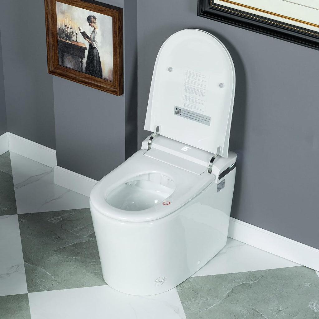 WOODBRIDGE ADA Height Smart Toilet – Auto Lid Open/Close, Foot Sensor, Zero Pressure System, Aromatherapy System, Self-Cleaning Nozzle, Multi-Function Washing & Warm Air Dry