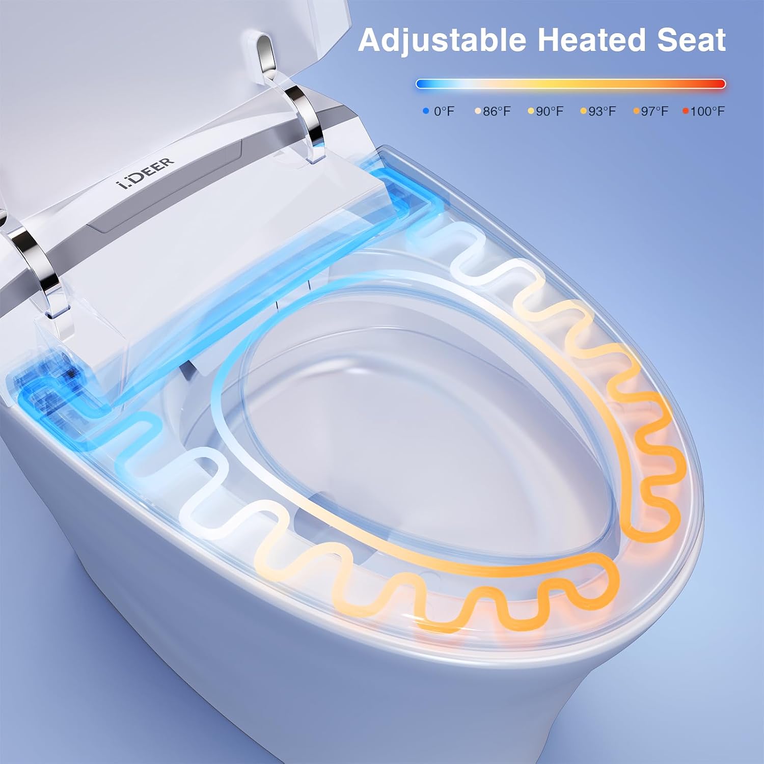 Smart Toilet with Bidet Built In,Heated Seat & Dual Auto Flush,1000 Gram MaP Flush Score,Foot Sensor, Tankless Modern Elongated Electric Toilet with Warm Water Wash.
