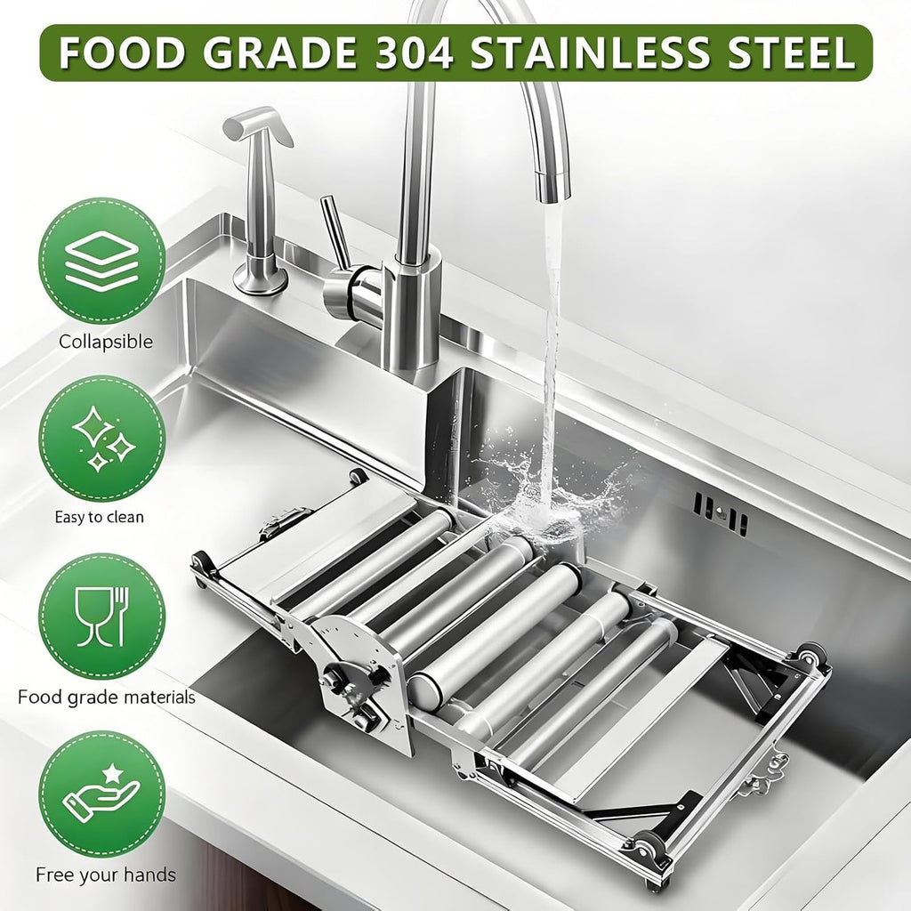 Stainless Steel Dough Roller Machine Electric Dough Sheeter,With Adjustable Thicknesses,(1 Scrolling Panel) For Making Bakery Puff Pastry Pizza-Electric Folding Kitchens Machine,Cleans In A Flash