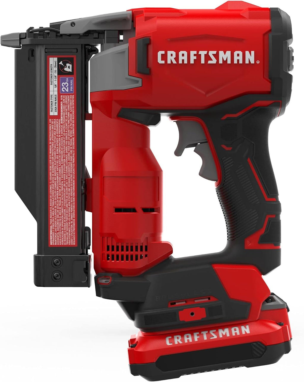 CRAFTSMAN V20 Pin Nailer Kit, 23 Gauge, Cordless, Battery and Charger Included (CMCN623C1)