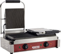 Kratos Commercial Electric Panini Sandwich Grill with Grooved Plates, 18.7' x 9' Cooking Surface, Commercial Countertop Panini Press, 120V, 3500W (29Y-023)