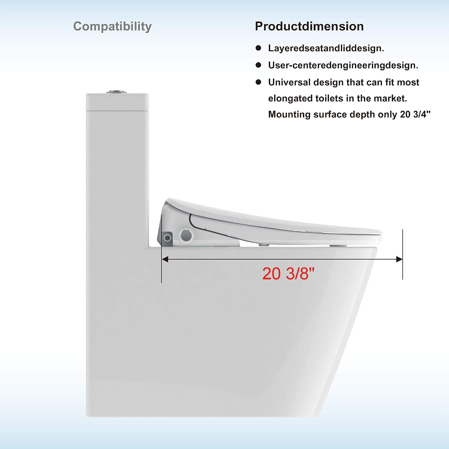 WOODBRIDGE BID-02 Smart Toilet Seat, White