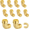 (Pack of 10) Niikappu 1 Inch x 3/4 Inch Reducing Elbow Brass Fitting, Push to Connect Plumbing Brass Fittings, PEX, Copper, CPVC, PE-RT Pipes