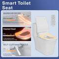 KERDE 08A Electric Bidet Toilet Seat,Remote Control,Warm Water Cleansing, Heated Seat,Adjustable Temperature Settings, Moving Nozzle Massage,White,Night Light,Bidets for Existing Toilets.Square