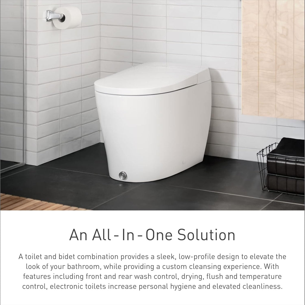 Moen 5-Series White Tankless Bidet One Piece Elongated Bidet Toilet with UV Sterilization and Hands-Free Functionality, ET2200