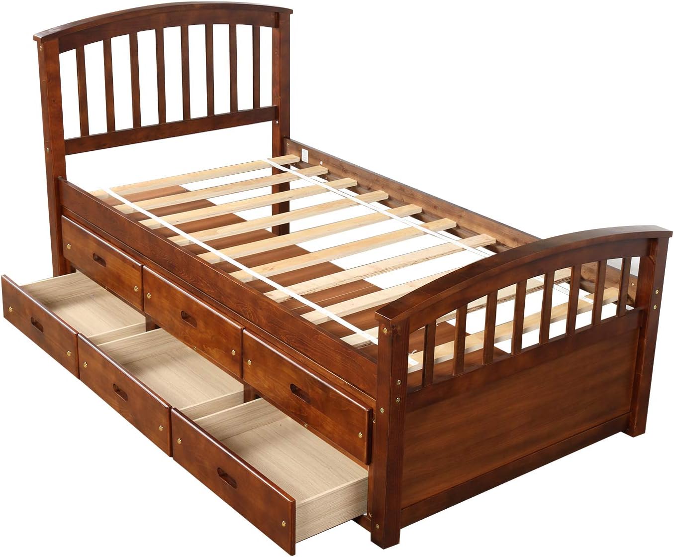 Merax Orisfur. Twin Size Platform Storage Bed Solid Wood Bed with 6 Drawers