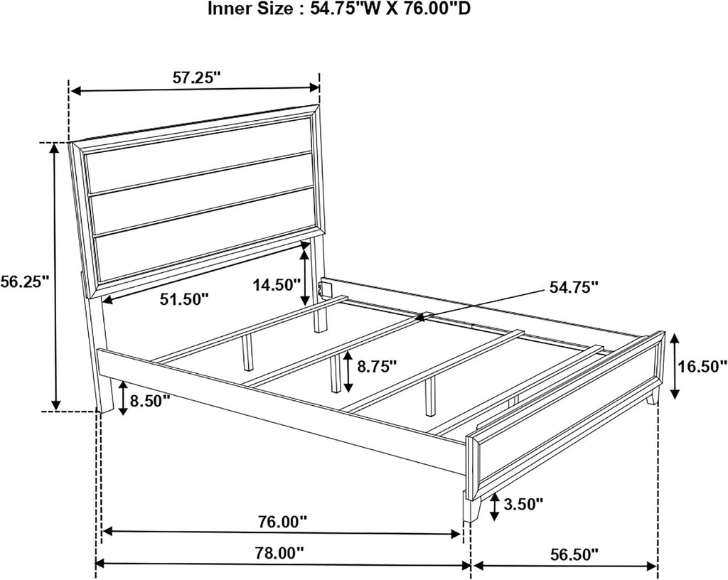 Coaster Home Furnishings - Watson - Wood - 4-Piece Bedroom Set with Panel Headboard and Groove Details - Bedroom - Full Size - Gray Oak - 212421F-S4