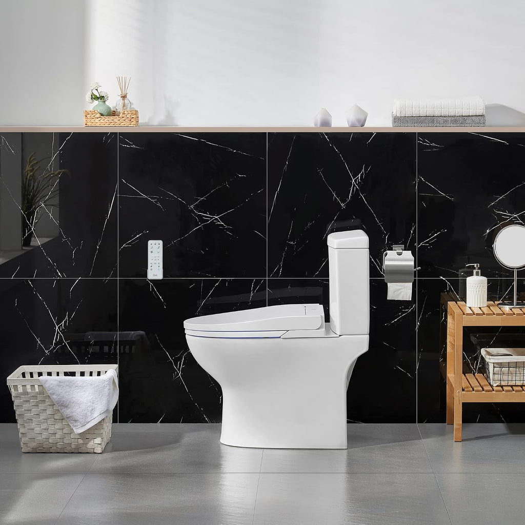 OVE Decors Wilma Smart Toilet with Integrated Bidet Seat, Heated Seat with Auto Flush and Warm Water and Multi Function Remote Control, White
