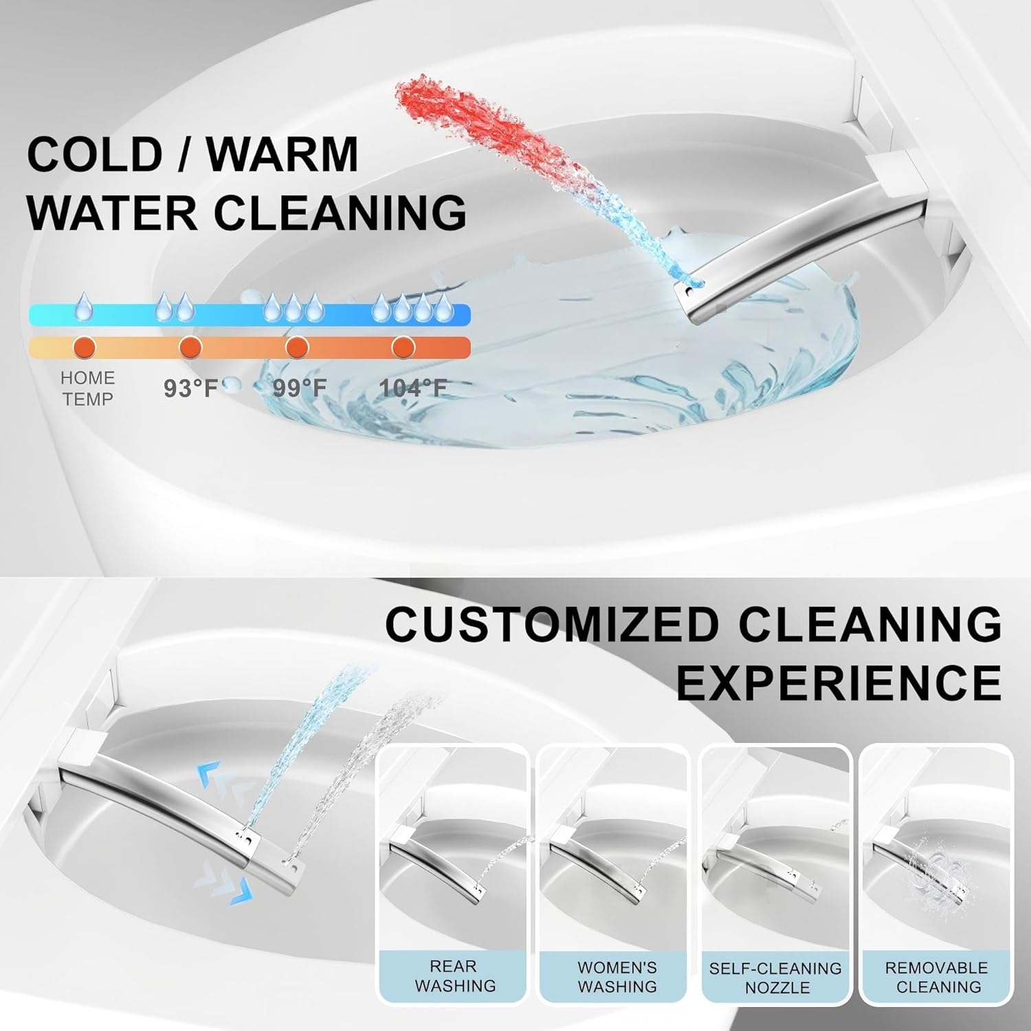 TDH Luxury Smart Toilet, Heated Seat with Warm Water Sprayer & Dryer, Walk Away Auto Flush and Close,One Piece Toilet for Bathrooms with Remote Control