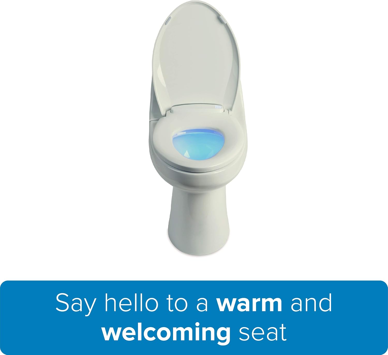 Brondell L60-EB LumaWarm Heated Nightlight Elongated Toilet Seat, Biscuit