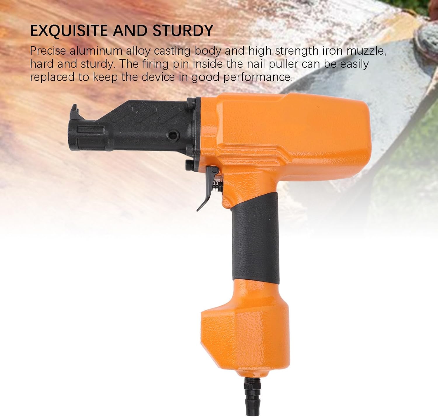 Pneumatic Nail Remover, Heavy Duty Professional Air Punch Nailer Nail Remover Nail Puller for Wood Denailing, 1/4 Inch NPT Thread Air Inlet, 0.98-2.76in Nail Pulling Length