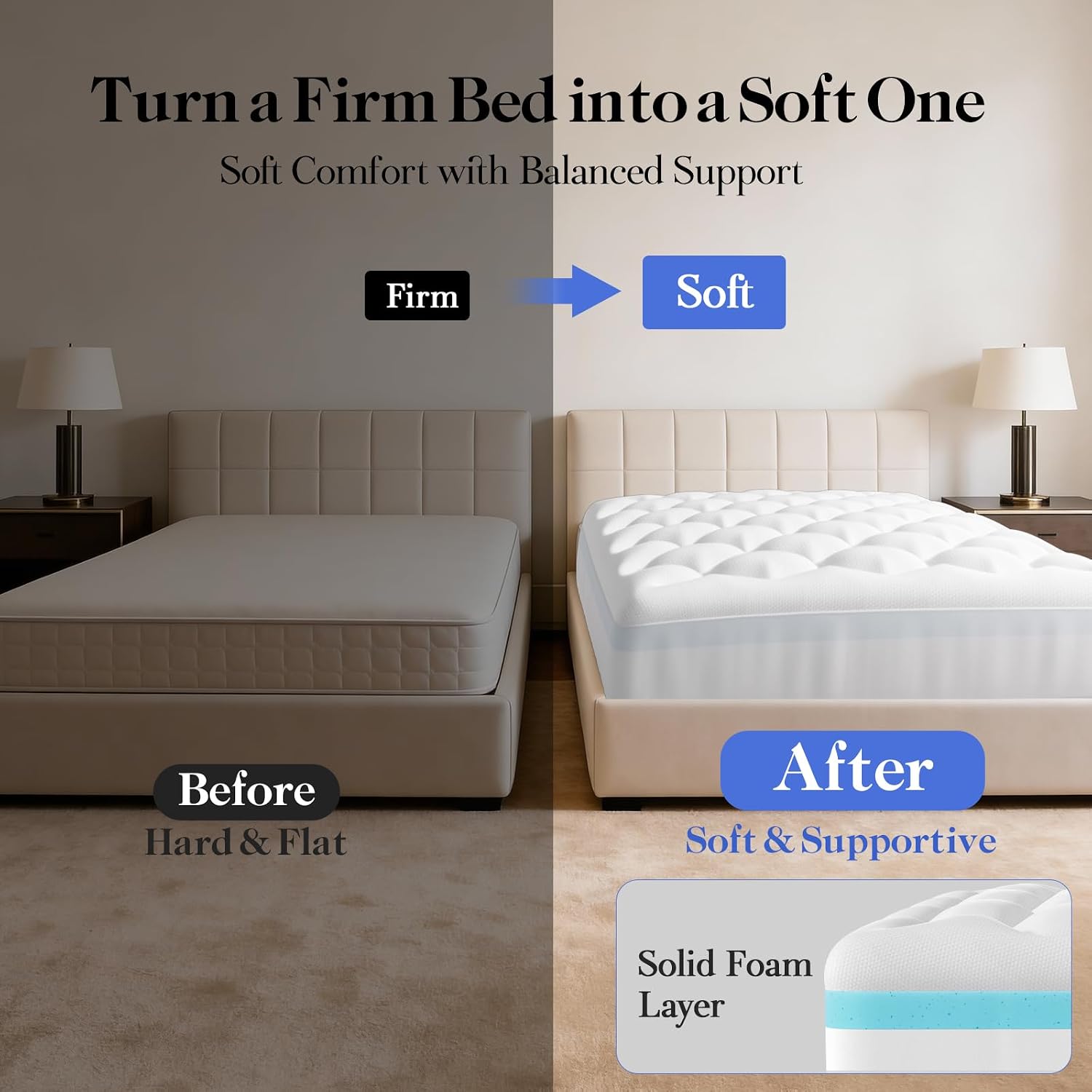 OhGeni Cooling 4 Inch Twin Size Dual Layer Mattress Topper 2 Pack, 2 Inch Gel Memory Foam, 2 Inch Soft Pillow Top Pad, Washable Bedroom Cover for Kids Mattresses, Sleep Comfort and Back Pain Relief