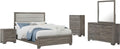 Coaster Home Furnishings Wright Transitional 5-Piece Bedroom Set Fabric Upholstered Eastern King Size Panel Bed Frame 52-inch Headboard Brown Oak 223341KE-S5