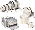 Caraway 31-Piece Ceramic Cookware Bundle - Fry Pans, Saucepans, Sauté Pan, Dutch Oven, Petite Cooker, Stir Fry, Rondeau, Stock Pot, Grill & Griddle Pans, Roasting Pan, Racks, Organizers - Cream