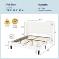 Allewie Full Size Platform Bed Frame with Velvet Upholstered Wingback Headboard, No Box Spring Needed, Under Bed Storage Space, Strong Wooden Slats, Modern Mattress Foundation, Easy Assembly, White