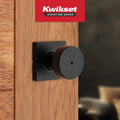 Kwikset Pismo Interior Privacy Door Knob with Lock, Door Handle for Bathroom and Bedroom, Matte Black Keyless Turn Lock Doorknob, with Microban Protection, (Pack of 12)