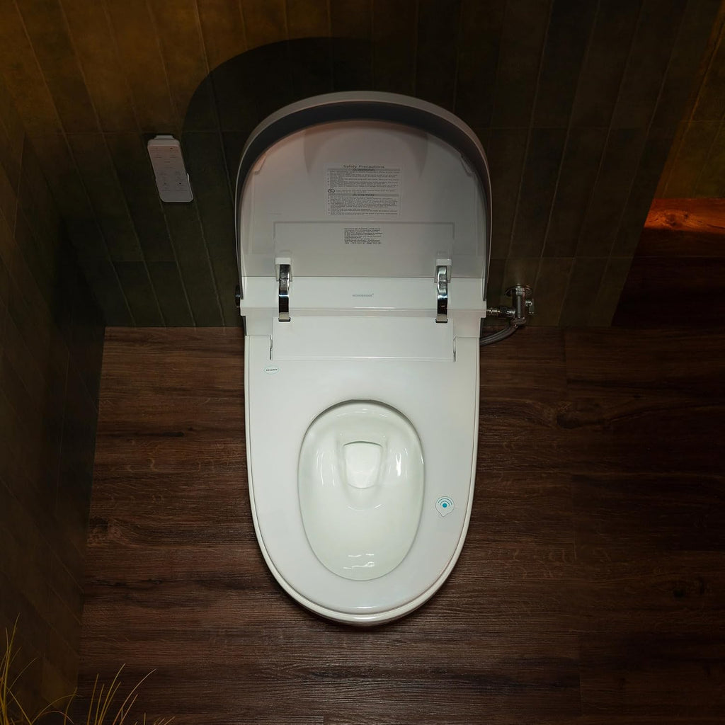 WOODBRIDGE Smart Toilet with 1000g MaP Flush Score, Foam Shield, Moving Dryer, Blackout Flush, ADA Comfort Chair Height, Auto Open & Close,Heated Seat, EBT350