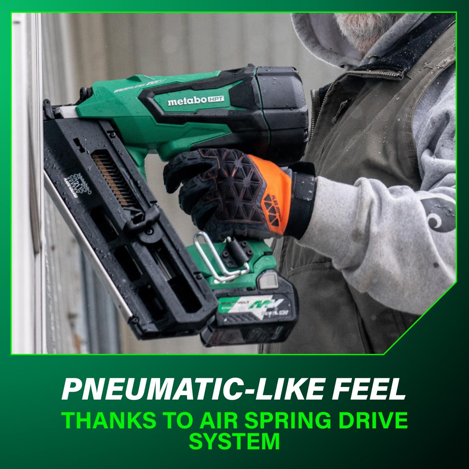 Metabo HPT 36V MultiVolt Cordless Plastic Strip Framing Nailer Kit, 21 Degree Framing Nailer with Power Tool 2.5Ah Lithium Ion Battery, Drives 2' to 3-1/2' Nails, NR3690DR