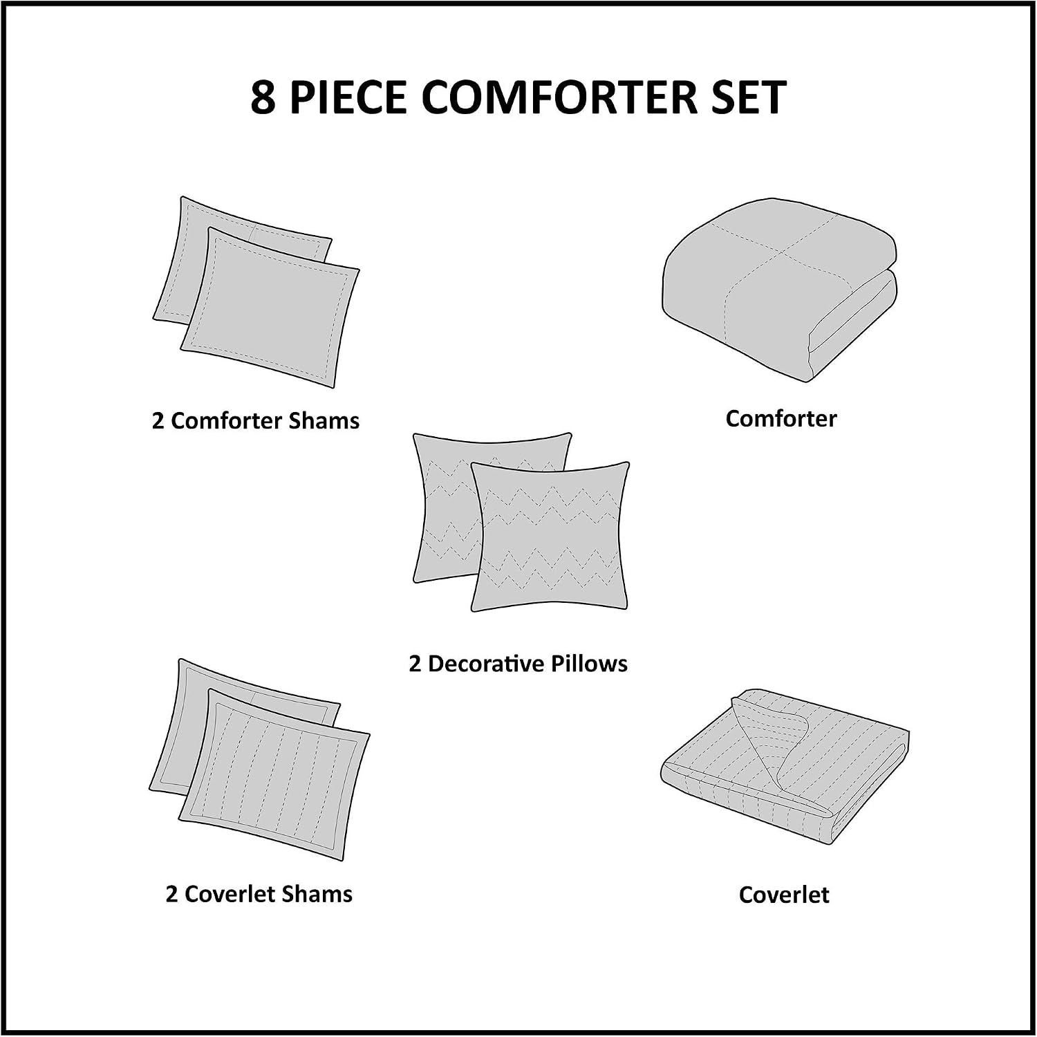 Madison Park Heritage Comforter Quilt Combo Set - Modern Luxury Design, All Season Down Alternative Bedding, Matching Shams, Decorative Pillows, King/Cal King(104'x92'), Color Block Navy 8 Piece