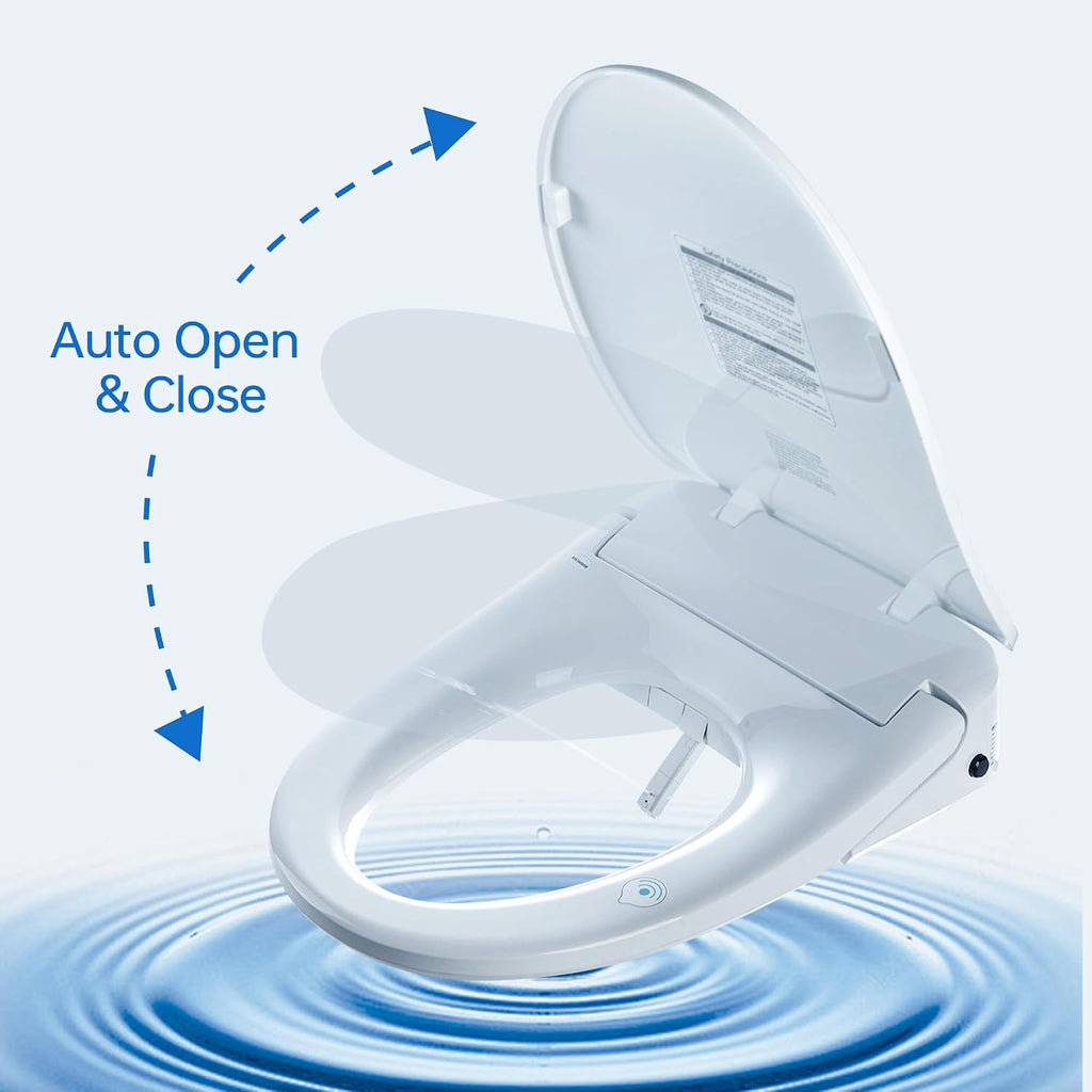 WOODBRIDGE Electronic Bidet Toilet Seat with Auto Open & Close Lid, Child Wash,Air Dryer,Heated seat,Remote Control,Elongated Soft Close, White BID03